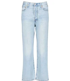 New Jean Ribcage Straight Ankle Middle Road Femme Bas