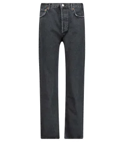 Discount Jean 90'S Pinch Waist Black Tea En Coton Bio Femme Bas