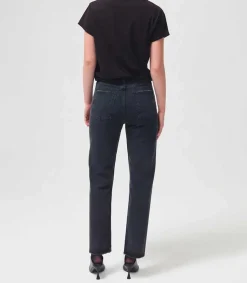Discount Jean 90'S Pinch Waist Black Tea En Coton Bio Femme Bas