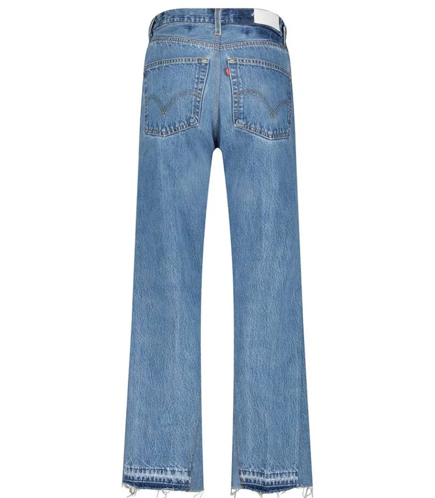 Outlet Jean 70S Ultra High Rise Wide Leg Indigo Femme Bas