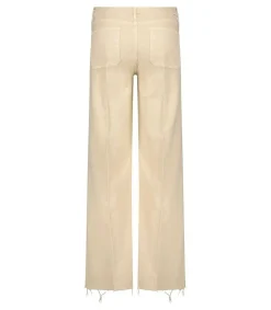 Jean Wideleg The Patch Pocket Roller Fray Chalk Tapioca Femme Bas