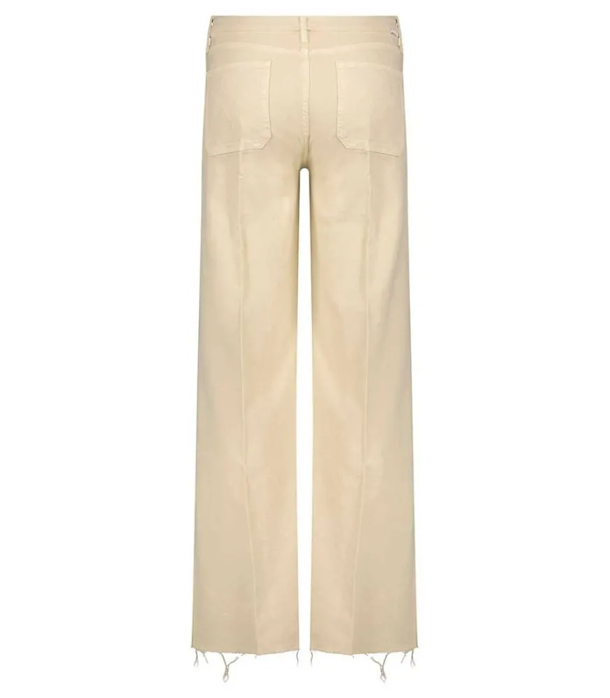 Jean Wideleg The Patch Pocket Roller Fray Chalk Tapioca Femme Bas