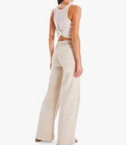 Jean Wideleg The Patch Pocket Roller Fray Chalk Tapioca Femme Bas