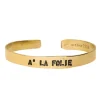 Clearance Jonc En Laiton Grave A La Folie Femme Bracelets