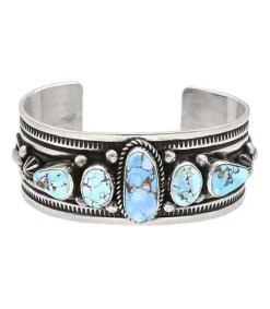 Jonc Epais Turquoise Golden Hill Femme Bracelets