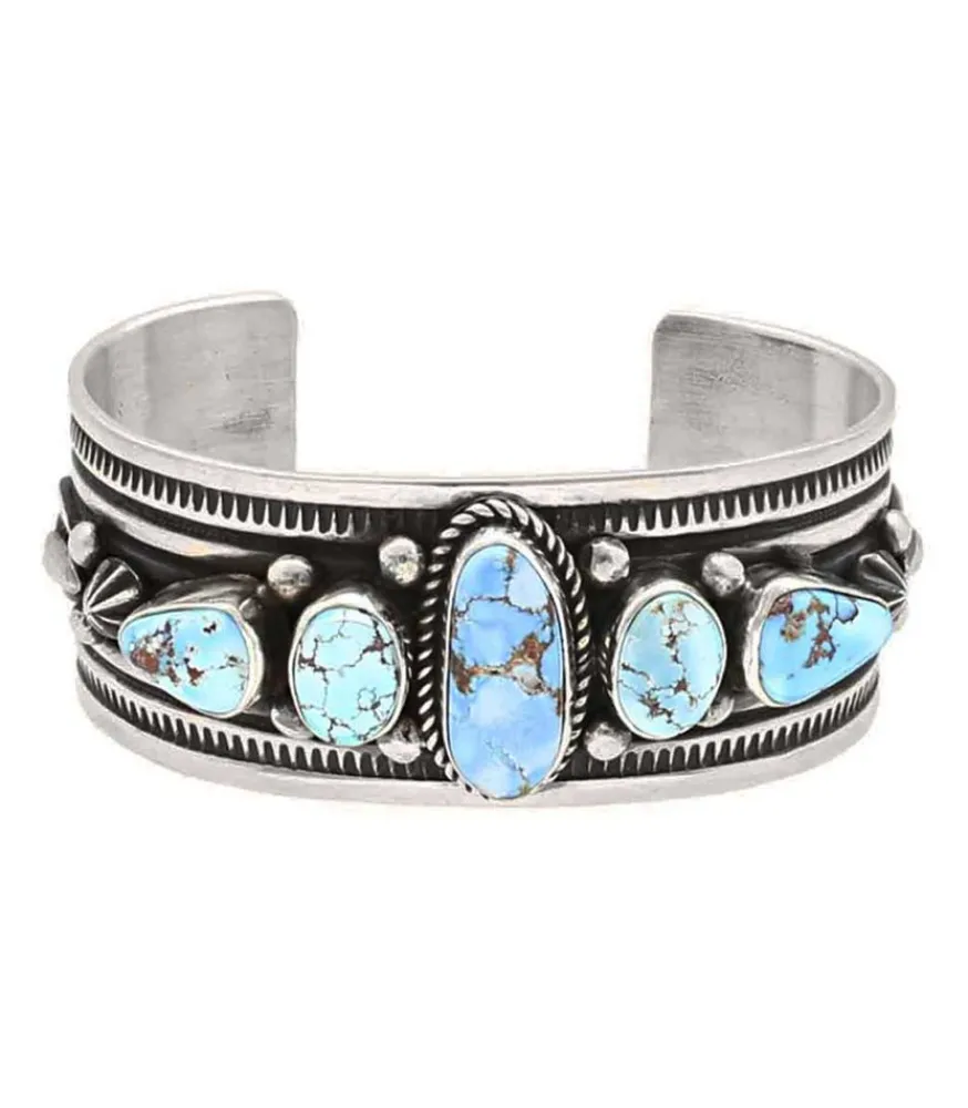 Jonc Epais Turquoise Golden Hill Femme Bracelets