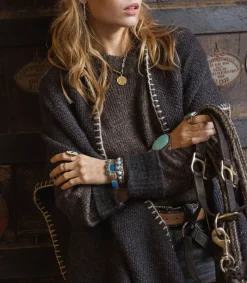 Jonc Epais Turquoise Golden Hill Femme Bracelets