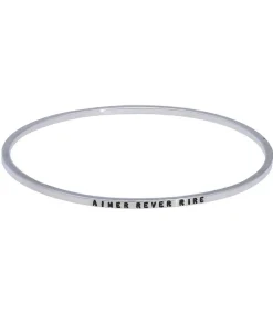 Online Jonc Fin Aimer, Rever, Rire Argent Femme Bracelets
