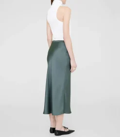 Sale Jupe Longue Bar En Soie Dark Sage Femme Bas