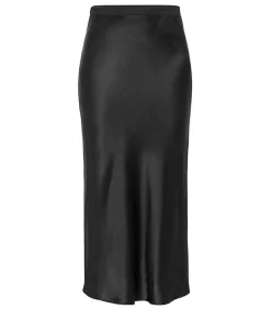 Sale Jupe Longue Bar En Soie Noire Femme Bas