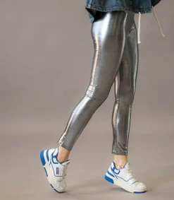 Legging Glitter Silver Femme Bas