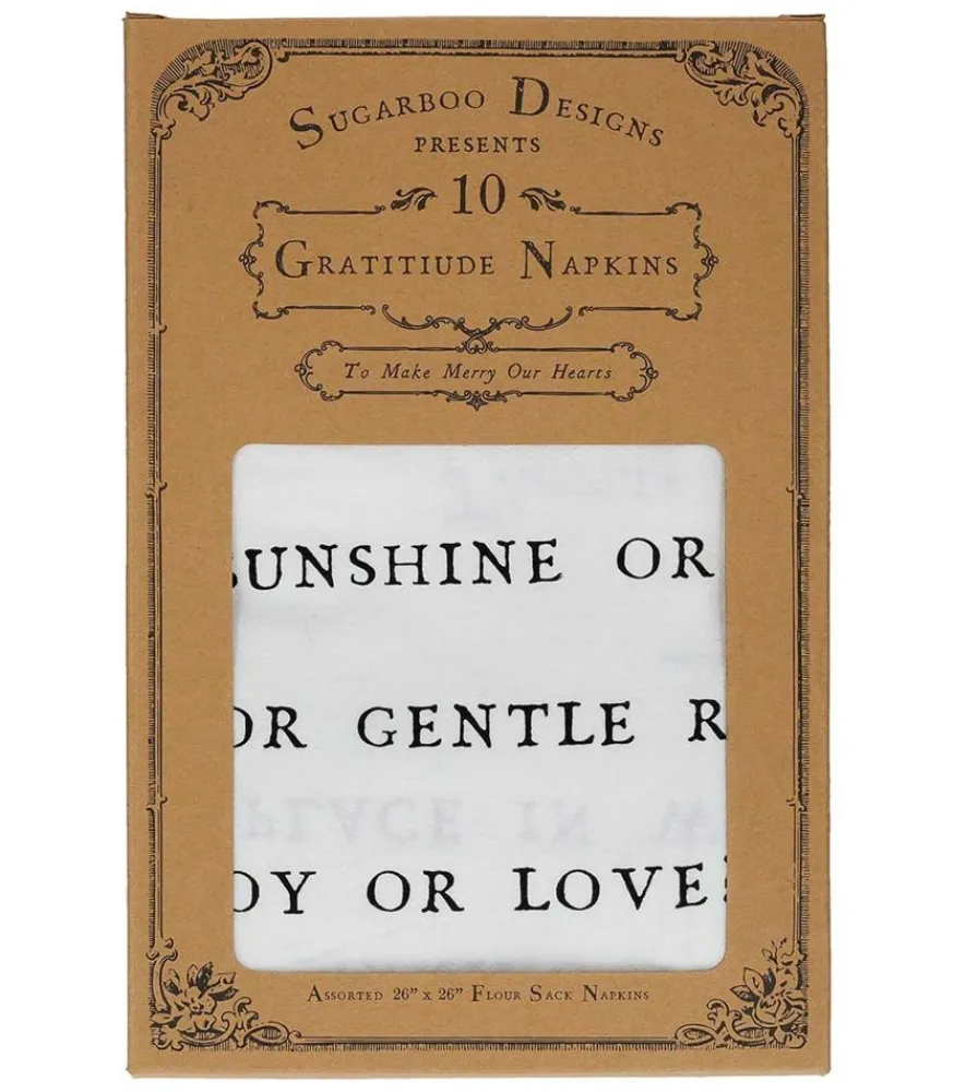 Sale Lot De 10 Torchons En Coton "Gratitude Napkins" Linge De Cuisine