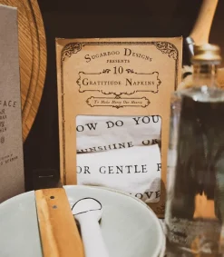 Sale Lot De 10 Torchons En Coton "Gratitude Napkins" Linge De Cuisine