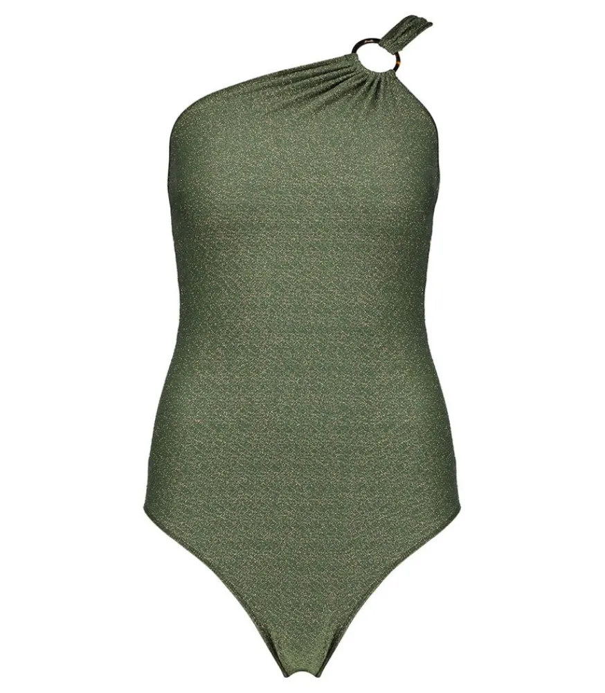 Discount Maillot De Bain Une Piece Lauria Kaki Shiny Femme Maillots De Bain
