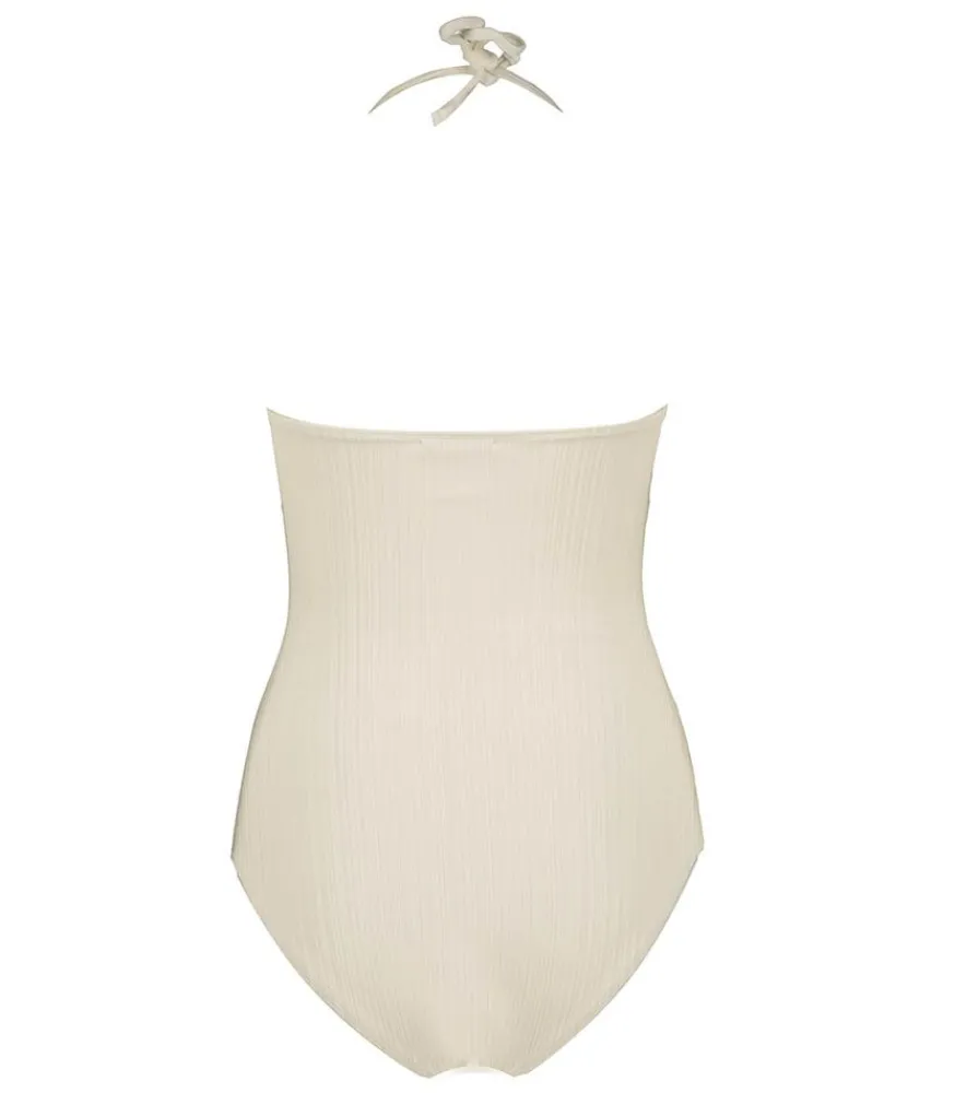 Outlet Maillot De Bain Une Piece Shellbeach White Weavy Femme Maillots De Bain