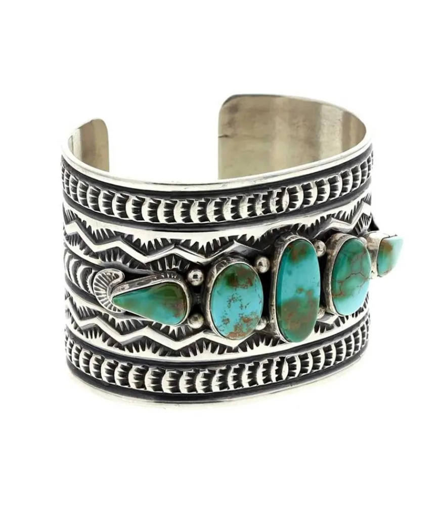 Online Manchette Gravee 5 Turquoises Femme Manchettes