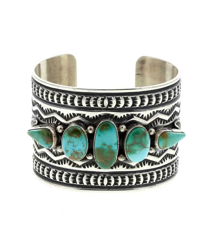 Online Manchette Gravee 5 Turquoises Femme Manchettes