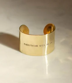 Hot Manchette Gravee Everything Will Be Ok Femme Manchettes