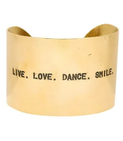 Manchette Gravee Live. Love. Dance. Smile Femme Manchettes