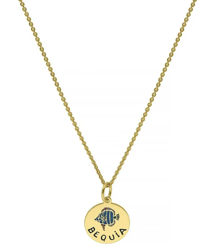 Sale Medaille Bequia Sur Lien Et Chaine Femme Colliers