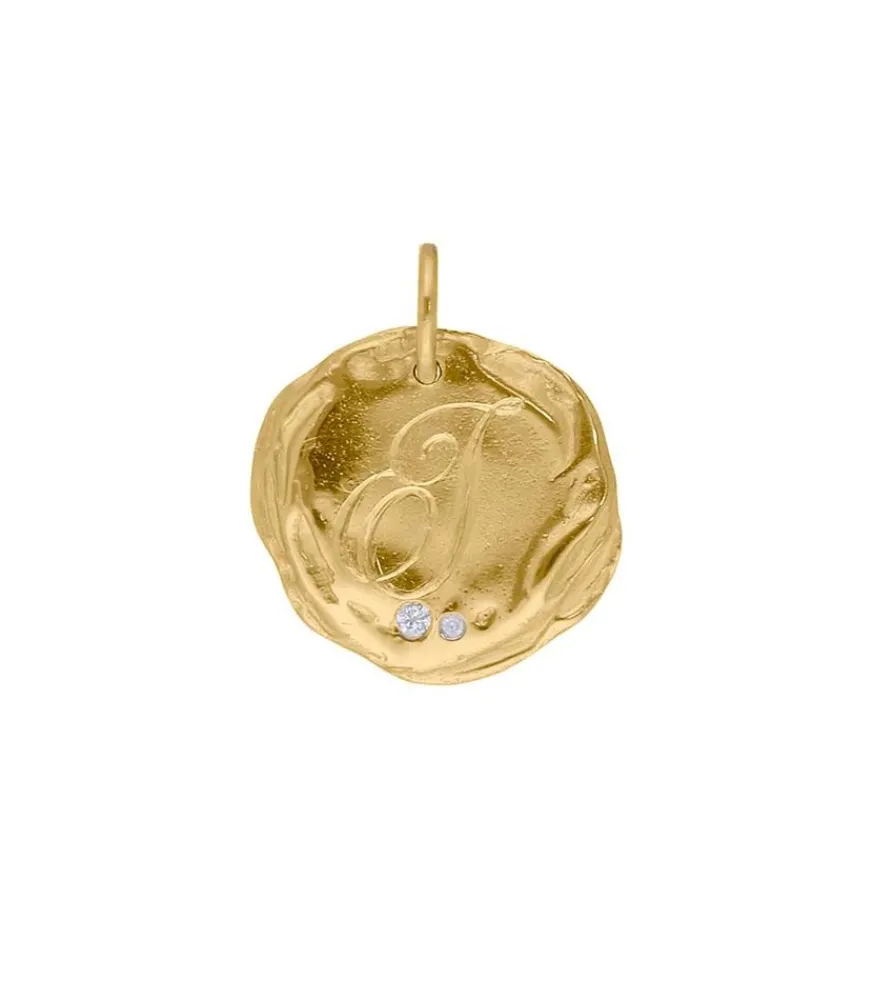 Hot Medaille Initiale N°4 Or Femme Pendentifs