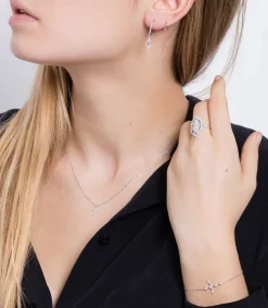 Sale Mini Creole Baguette Or Blanc Femme Boucles D'Oreilles