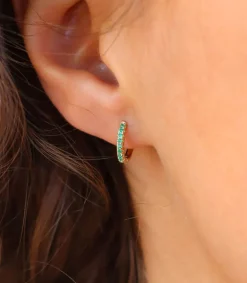 Clearance Mini Creole Basilic Femme Boucles D'Oreilles