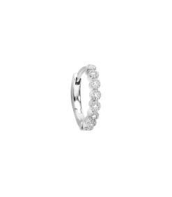 New Mini Creole Madame Bovary Or Blanc Et Diamants Femme Boucles D'Oreilles