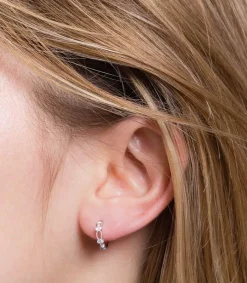 Online Mini Creole Volupte Or Blanc Femme Boucles D'Oreilles