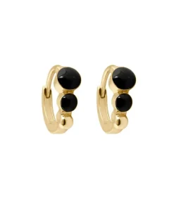 Outlet Mini Creoles En Or Jaune Et Resine Femme Boucles D'Oreilles