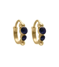 Outlet Mini Creoles En Or Jaune Et Resine Femme Boucles D'Oreilles