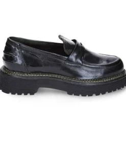 New Mocassins En Cuir Kaki Femme Mocassins