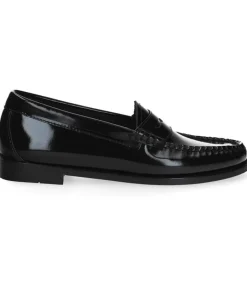 Hot Mocassins Weejuns Penny Wheel En Cuir Verni Noir Femme Mocassins