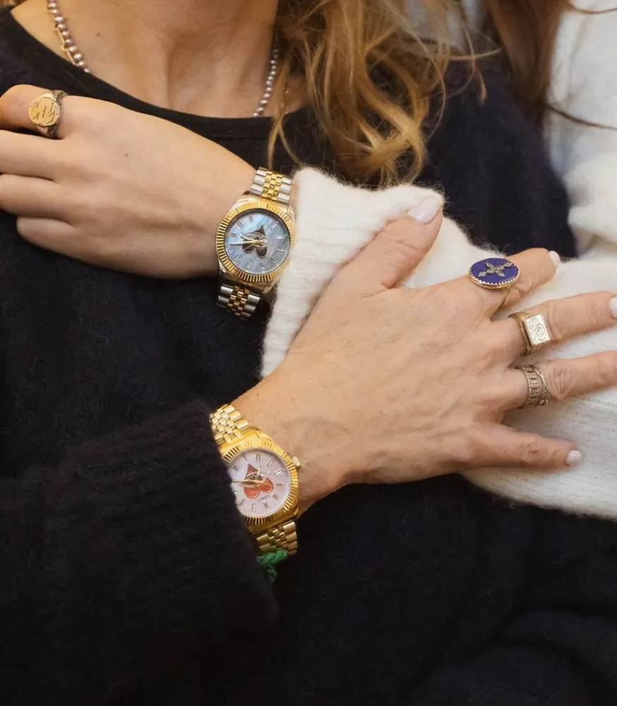 Best Montre X Jacquie Aiche Black Mother Of Pearl Femme Montres