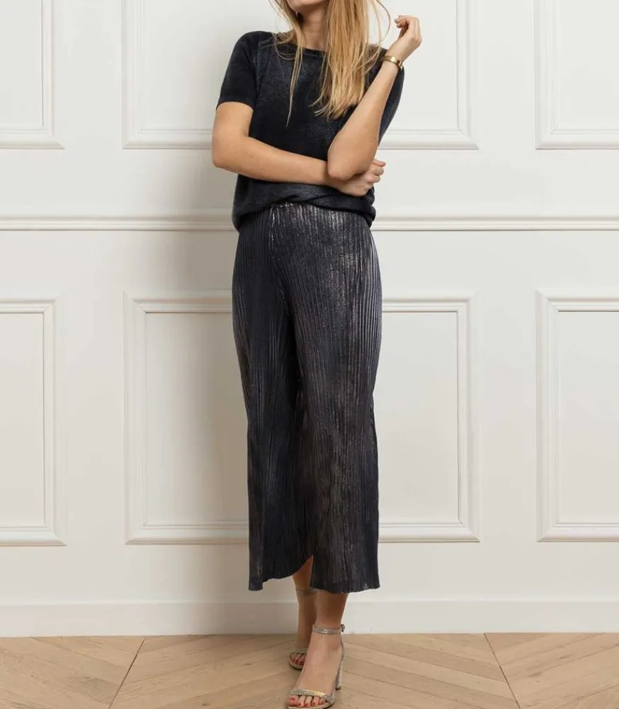 Sale Pantalon A Cotes Femme Bas