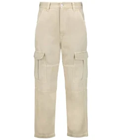 New Pantalon Cargo Homme En Denim Terence Ecru Homme Pantalons
