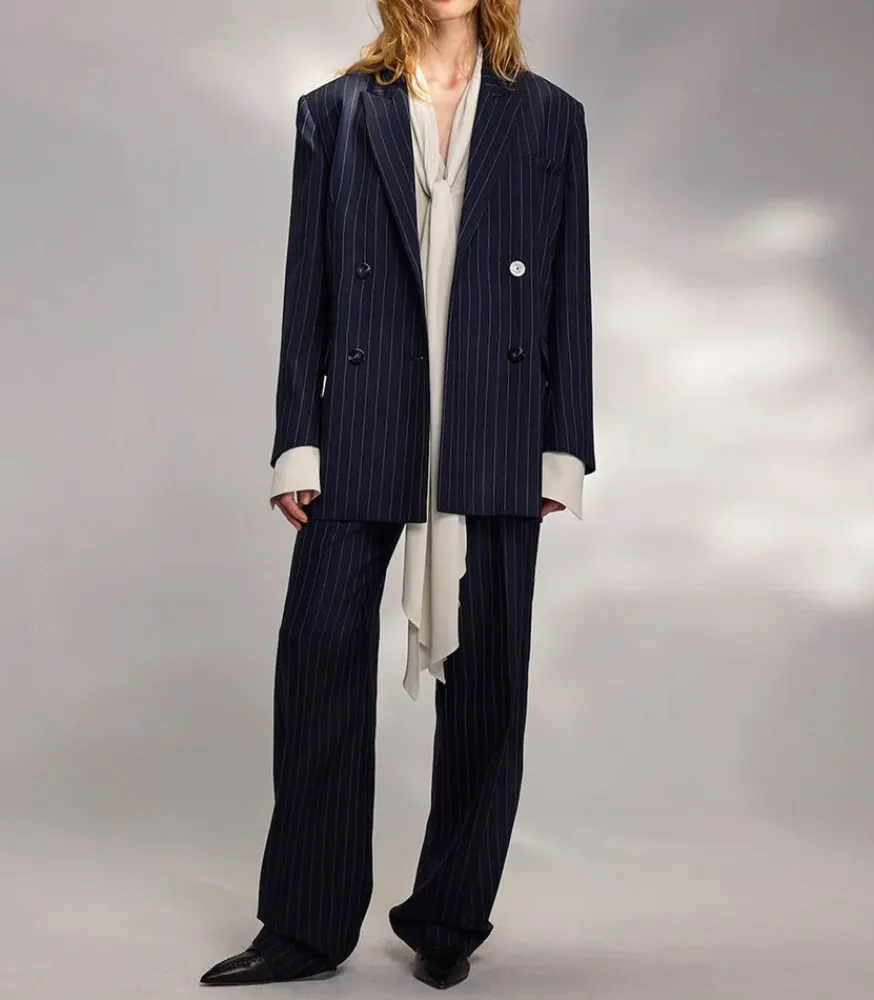 New Pantalon Cesare Navy Stripes Femme Bas