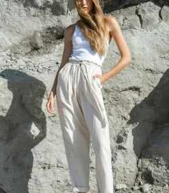 Sale Pantalon Cuba Libre Lin Naturel Femme Bas