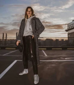 Outlet Pantalon En Cuir Jagger Femme Bas