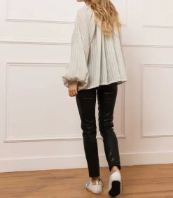 Outlet Pantalon En Cuir Jagger Femme Bas