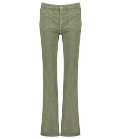 Outlet Pantalon En Velours Cotele Dylan Green Smoke Femme Bas