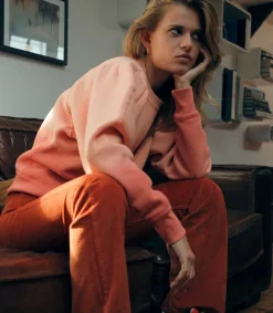 Online Pantalon En Velours Cotele Dylan Rust Femme Bas