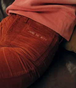 Online Pantalon En Velours Cotele Dylan Rust Femme Bas