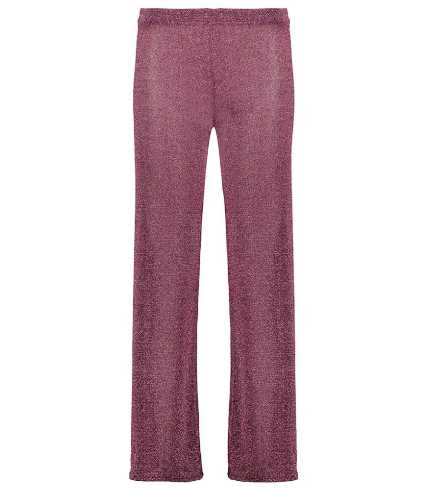 Best Pantalon Lurex Large Pink Femme Bas