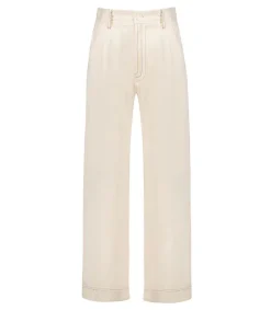 Best Pantalon Miti Couleur Off White Femme Bas