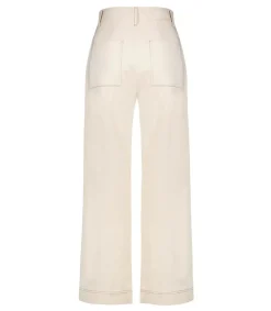 Best Pantalon Miti Couleur Off White Femme Bas