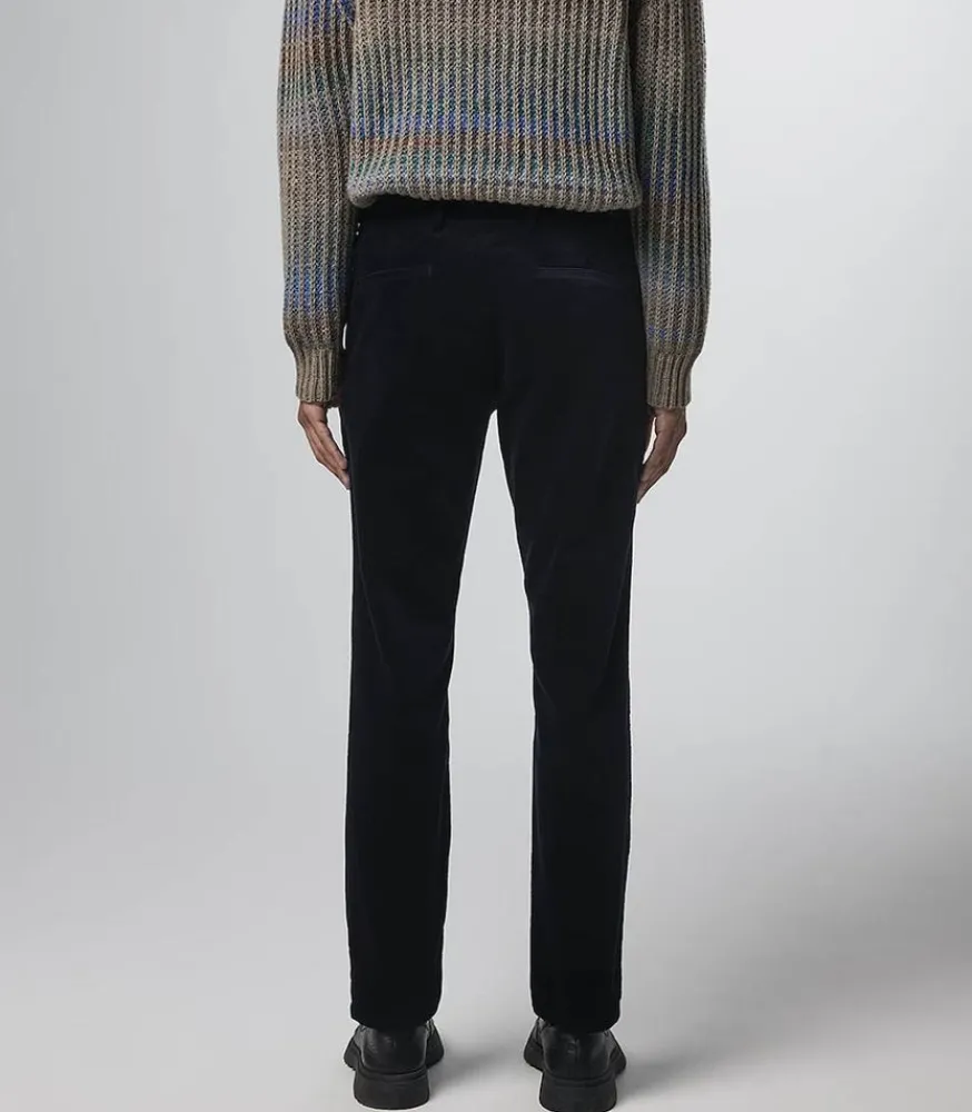 Outlet Pantalon Pour Homme Karl En Velours Navy Blue Homme Pantalons