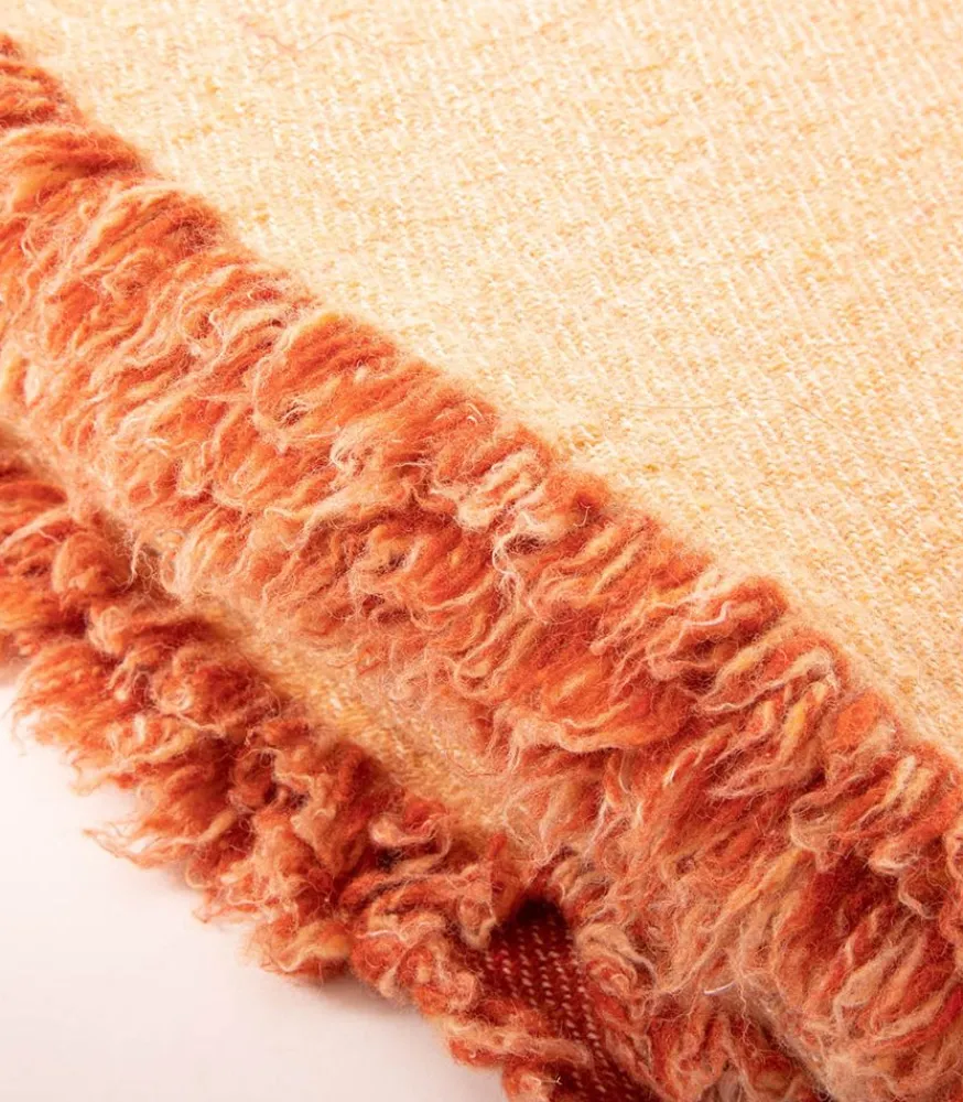 New Plaid En Laine Vierge Et Coton Laves Henne / Melon 150 X 250 Cm Plaids & Couvertures