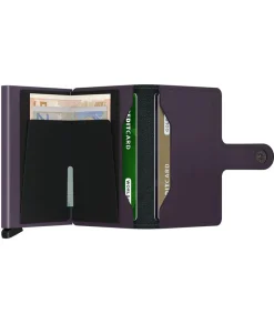 Clearance Porte-Carte Miniwallet Matte Dark Purple Femme Petite Maroquinerie