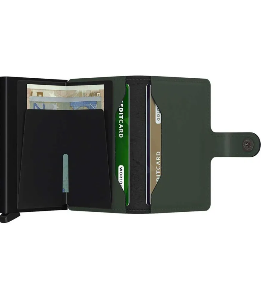 Discount Porte-Carte Miniwallet Matte Green Black Femme Petite Maroquinerie